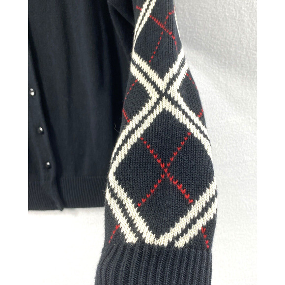 Vintage Marisa Christina Preppy Sweater Womens Small Cardigan Black Red White - Picture 10 of 11